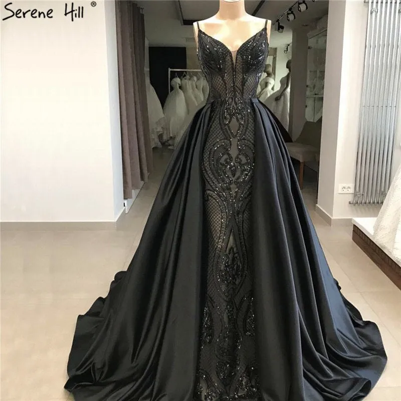 Diynav V-Neck Sexy Sparkle 2025 Evening Dresses Dubai Design Sequined Sleeveless Evening Gowns Real Photo HZ1017