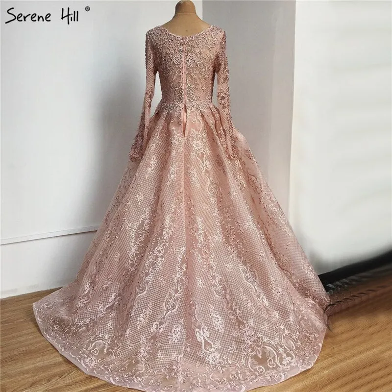 Diynav Muslim Beading Mermaid Lace Crystal Design Evening Dresses 2025 Dubai Luxury Plush Size Evening Gowns HZ1017 - Image 5