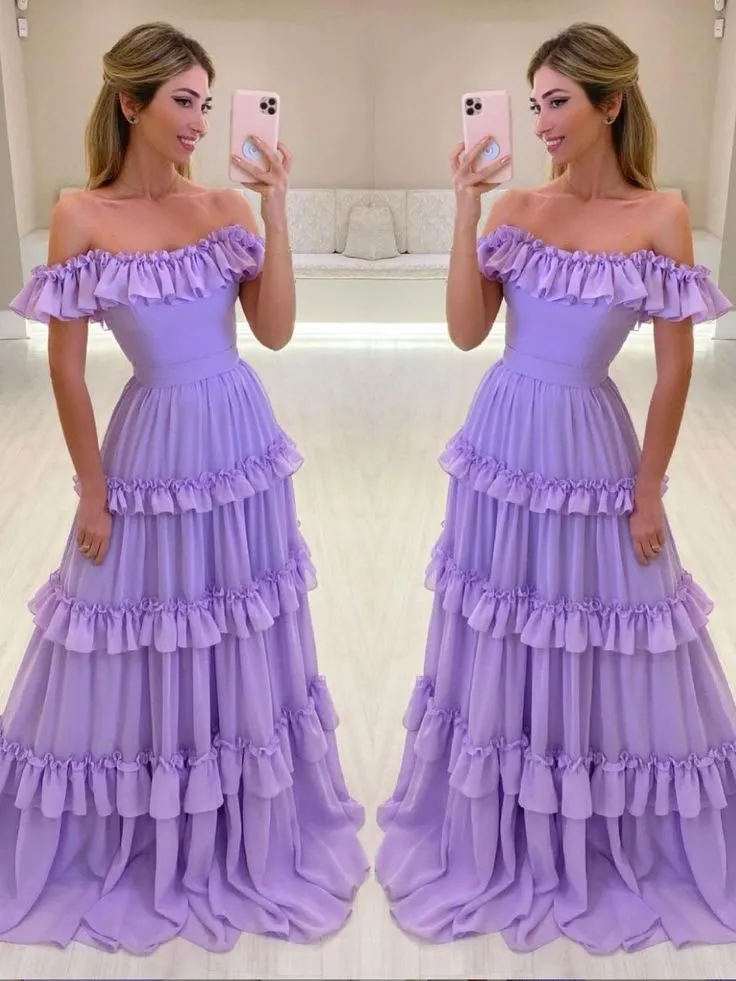 Diynav chiffon long prom dress evening dress HZ1017