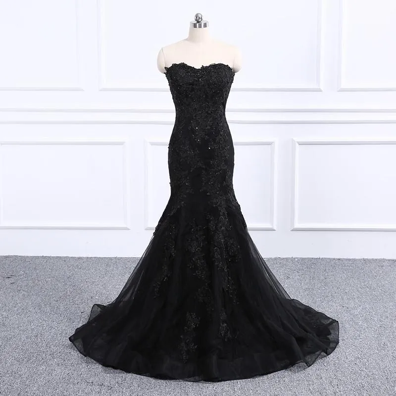 Diynav Neckline Black Mermaid Wedding Dress HZ1017
