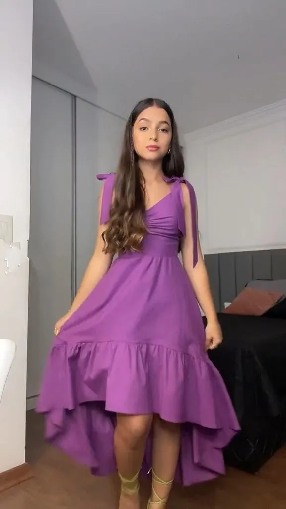 Diynav Purple Hi-low Prom Dress Cocktail Dress HZ1017