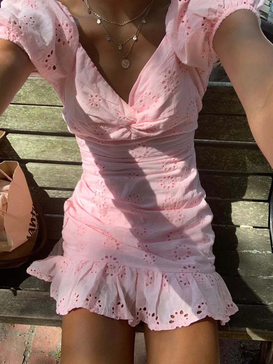 Diynav Pink Homecoming Dress ,Short Pink Party Dress HZ1017