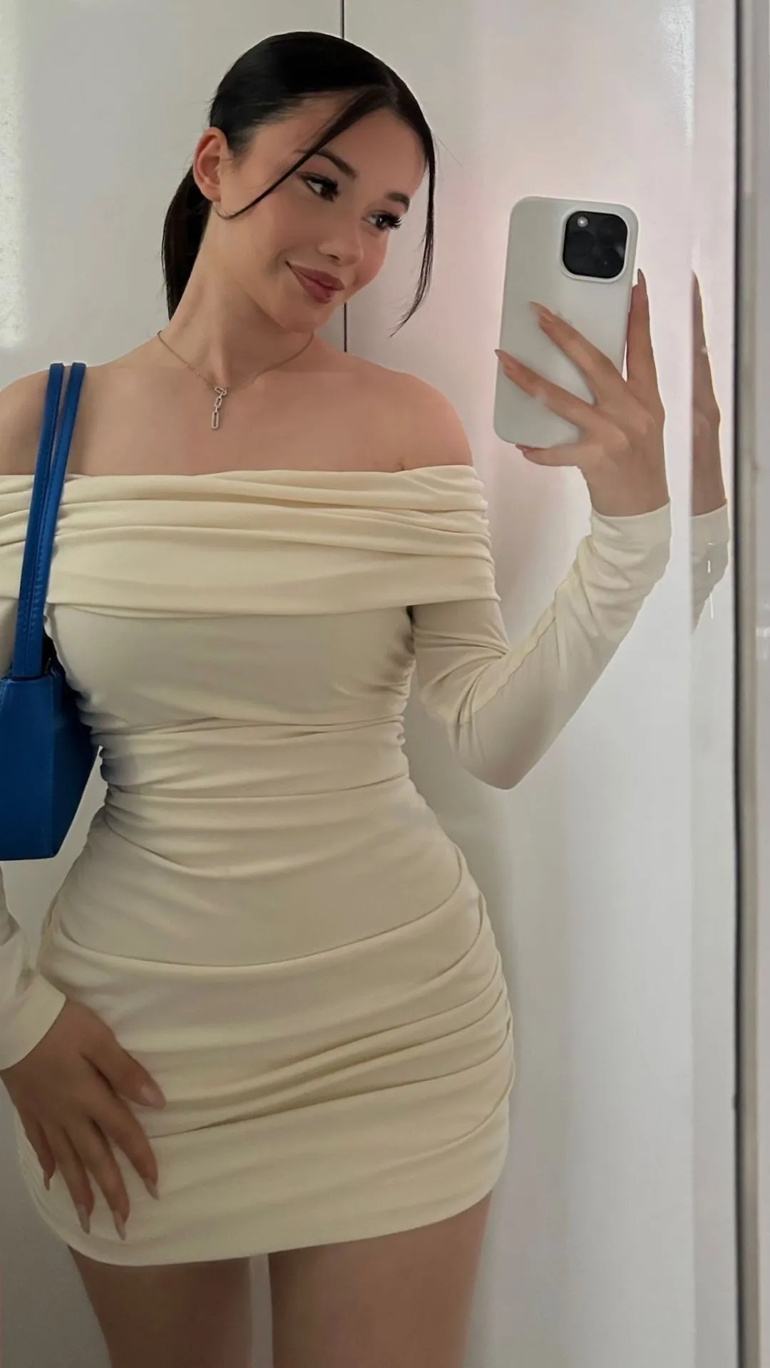 Diynav Off The Shoulder Bodycon Dress Homecoming Dress with Long Sleeves HZ1017