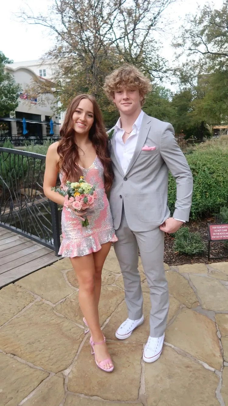 Diynav Sequins Homecoming Dress With Ruffle Hem HZ1017