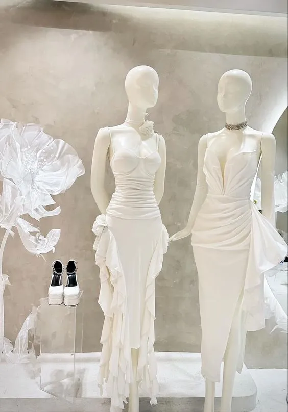 Diynav Style White Prom Dress,White Evening Dress HZ1017