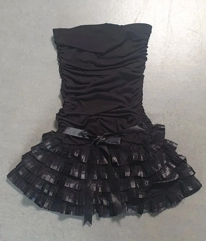 Diynav Strapless Homecoming Dress Black Party Dress Cocktail Dress HZ1017