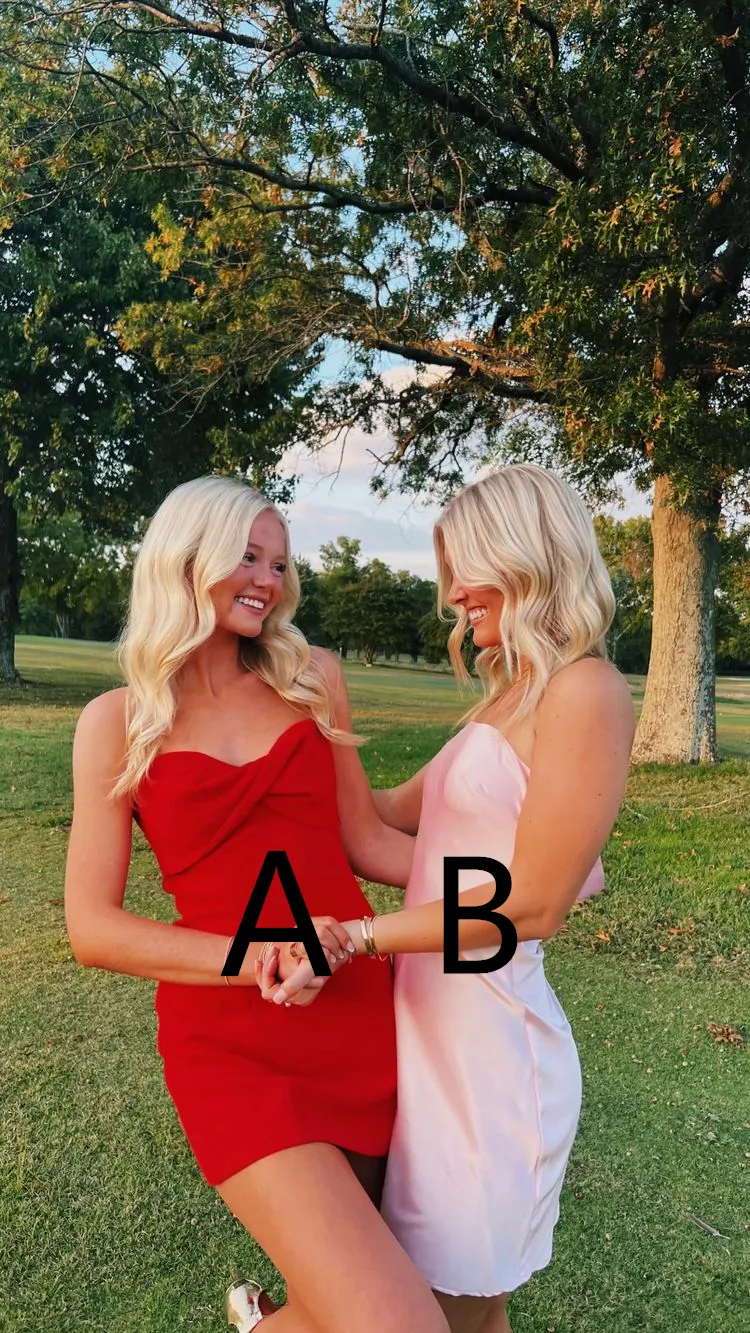 Diynav Red Strapless Homecoming Dress,Red Cocktail Dress HZ1017