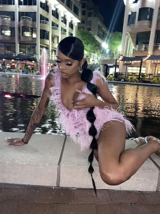 Diynav Deep V Neck Homecoming Dress,Chic Pink Cocktail Dress HZ1017