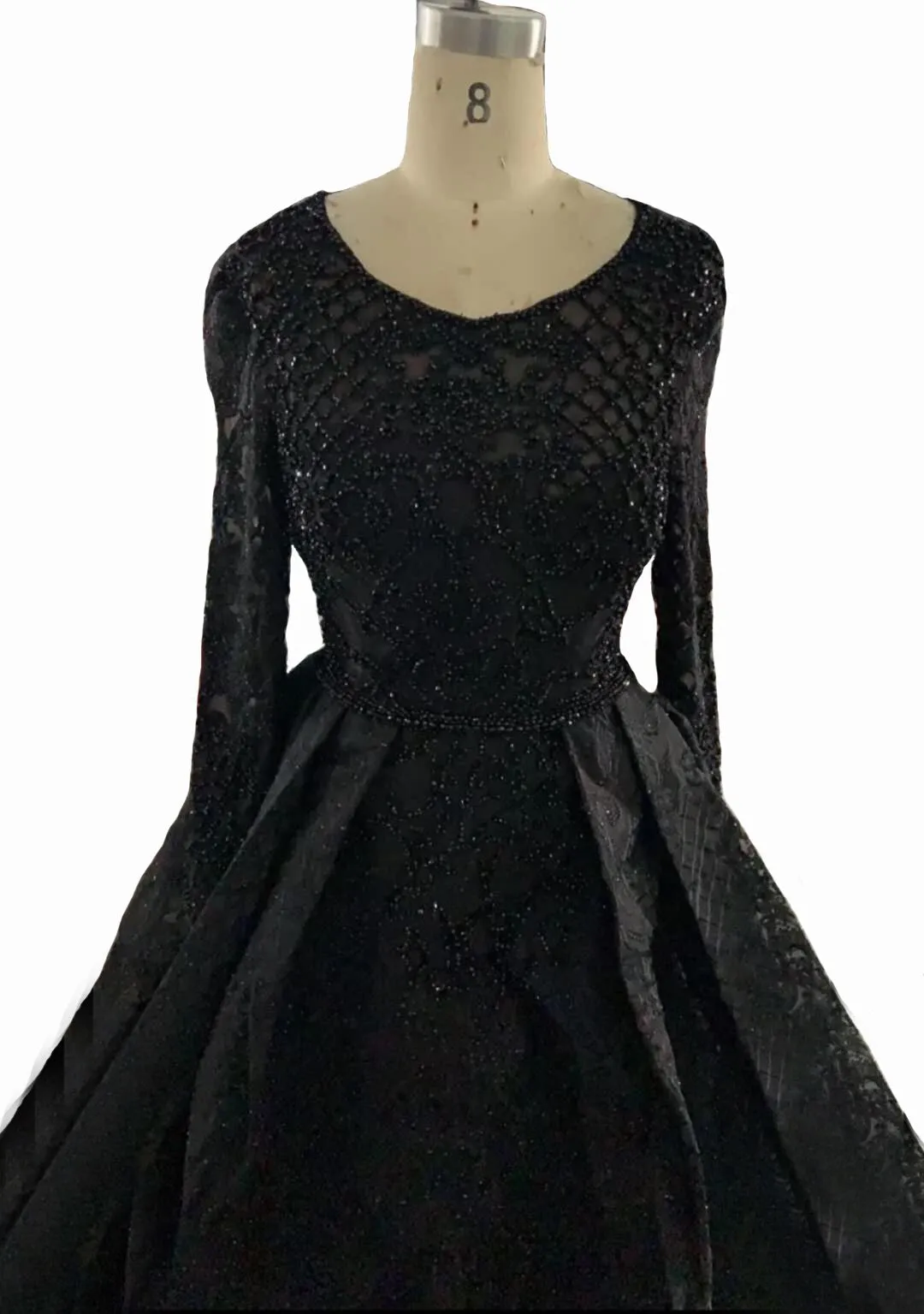 Diynav Blue Muslim Lace Beading Luxury Evening Dresses 2025 Long Plus Size Dress Evening Gowns LA60899 For HZ1017 - Image 9