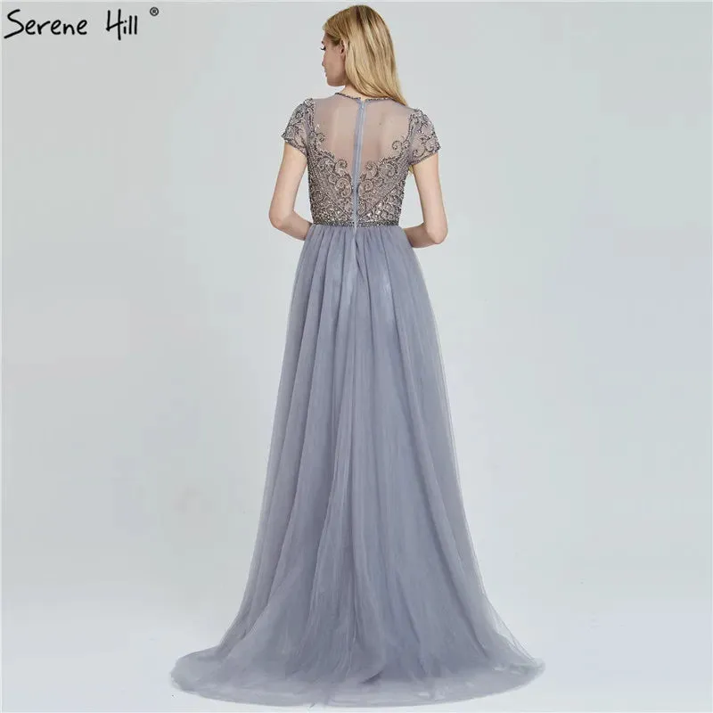 Diynav Crystal Short Sleeve Evening Dresses Design 2025 Luxury Mermaid Sexy Formal Dress HZ1017 - Image 4