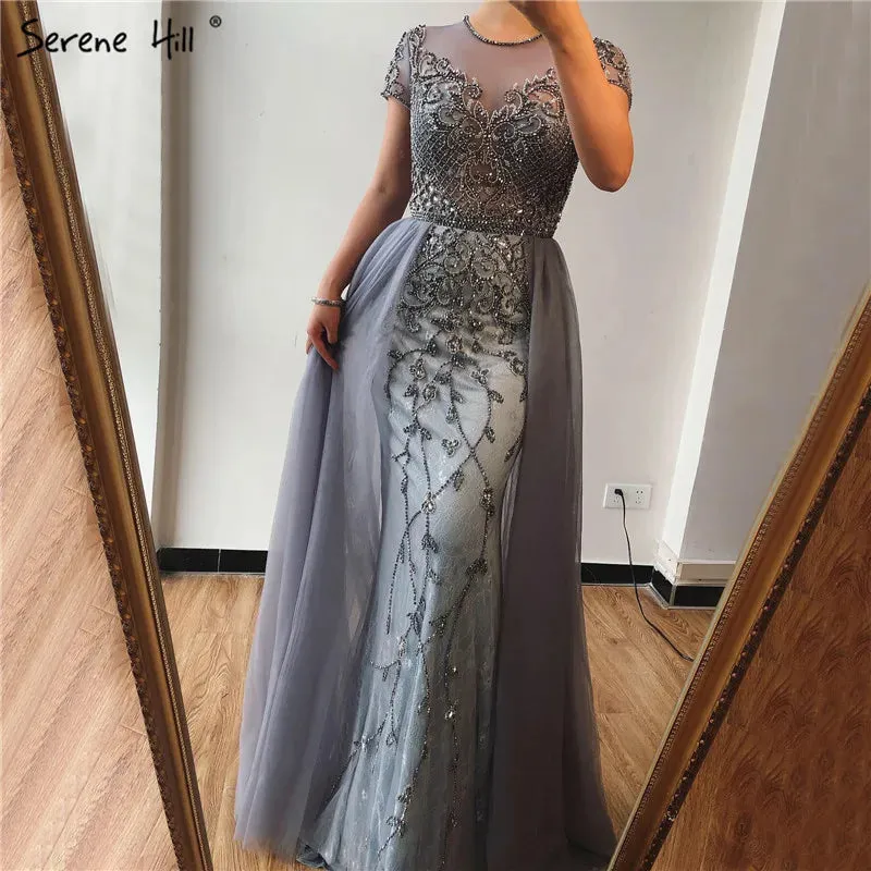 Diynav Crystal Short Sleeve Evening Dresses Design 2025 Luxury Mermaid Sexy Formal Dress HZ1017 - Image 7
