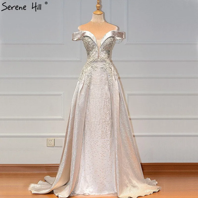 Diynav Sale no return no refundSale Dubai Ivory Sweetheart Crystal Sexy Evening Dresses 2025 Dubai Design Sleeveless Luxury Evening Gowns HZ1017