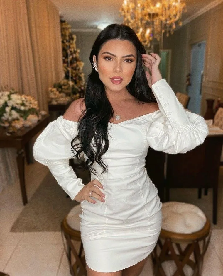 Diynav White Long Sleeves Homecoming Dress,White Cocktail Dress HZ1017