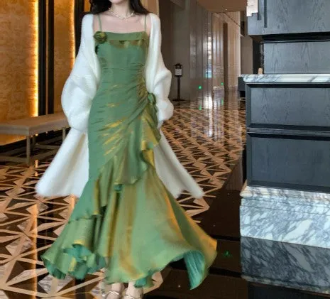 ??Elegant Satin Prom Dress for Quinceanera&Party-Fairytale A-line Straps Evening Gown for Birthday HZ1108 - Image 10