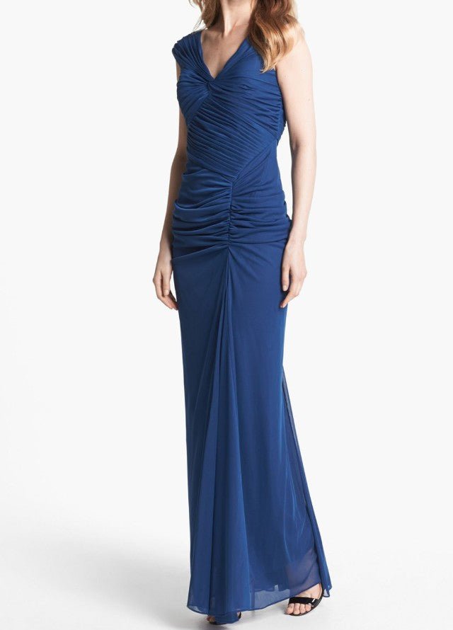 ??Vintage Midnight Blue Mermaid Gown ??V Neck Pretty Prom Dress for Events&Party HZ1108 - Image 4