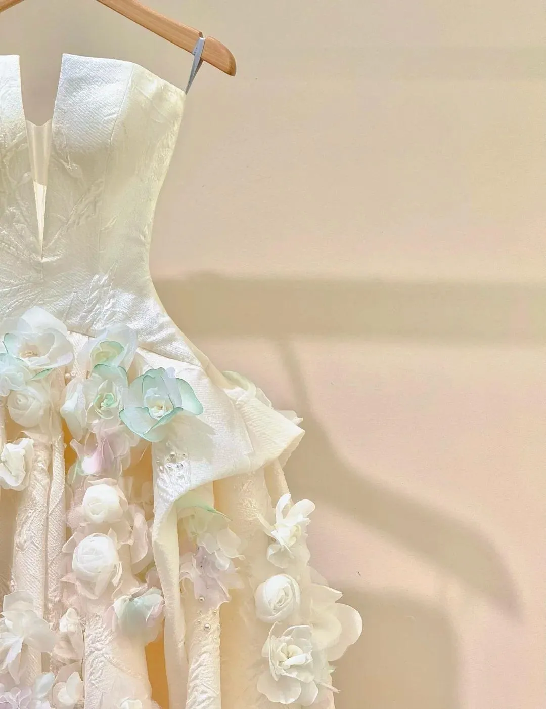 A-Line Spaghetti Strap Satin Long Prom Dress, Beautiful Applique Wedding Dress HZ1108 - Image 3