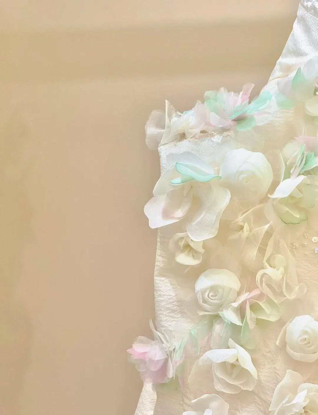 A-Line Spaghetti Strap Satin Long Prom Dress, Beautiful Applique Wedding Dress HZ1108 - Image 5