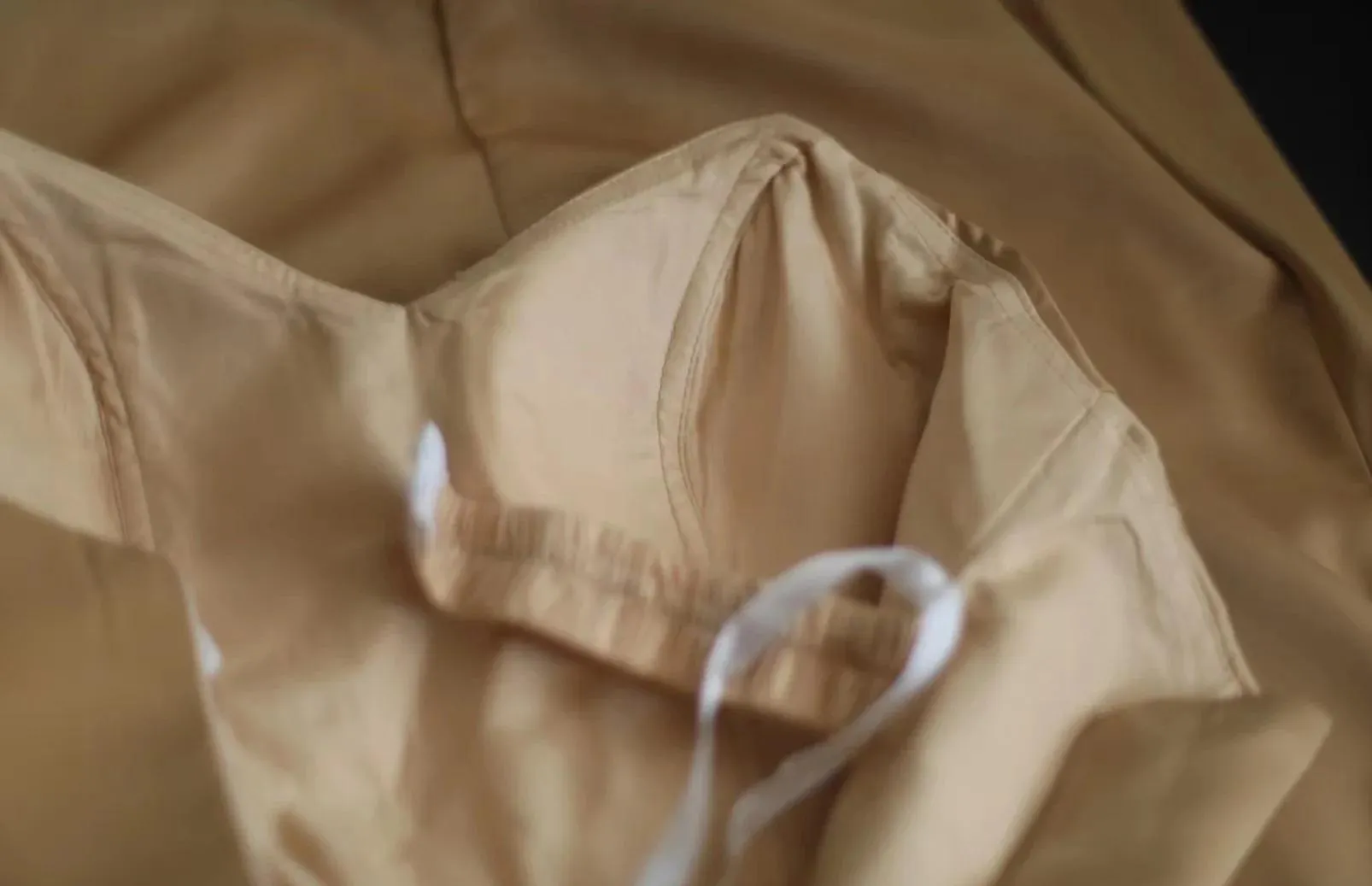 Mermaid Gold Strapless Satin Long Prom Dress Simple Evening Dress HZ1108 - Image 4