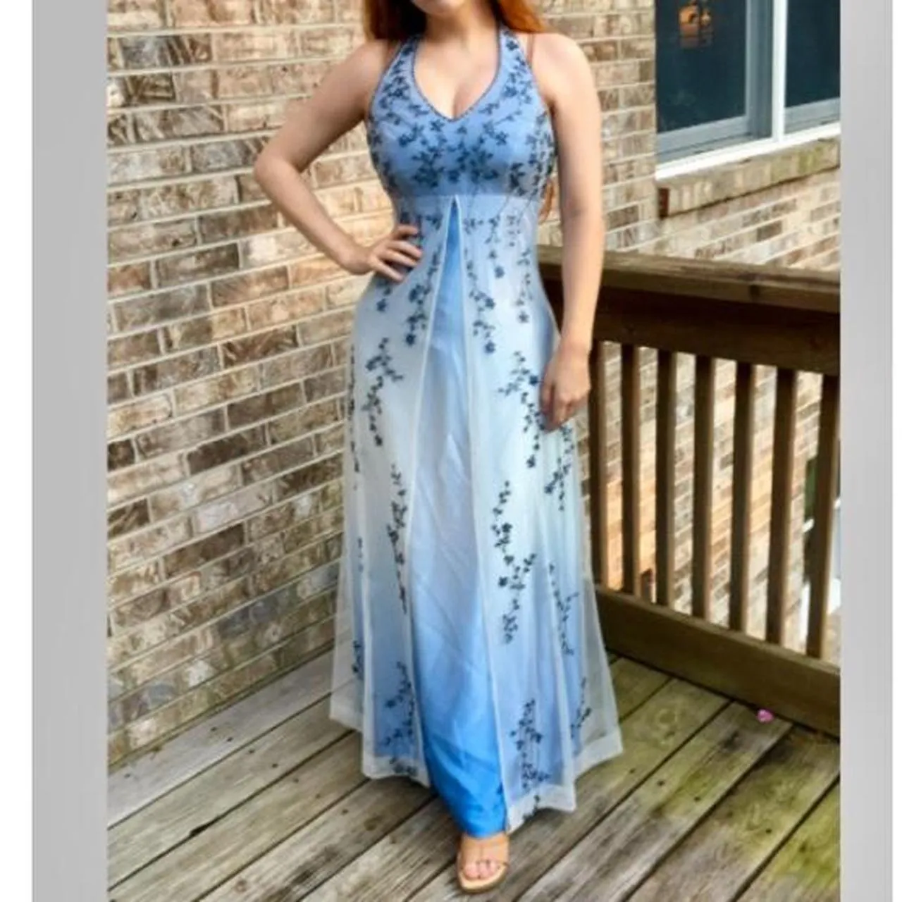 Vintage Gradient Purple Sheath Halter Neck Satin Prom Dress with Beaded Appliques HZ1108 - Image 3