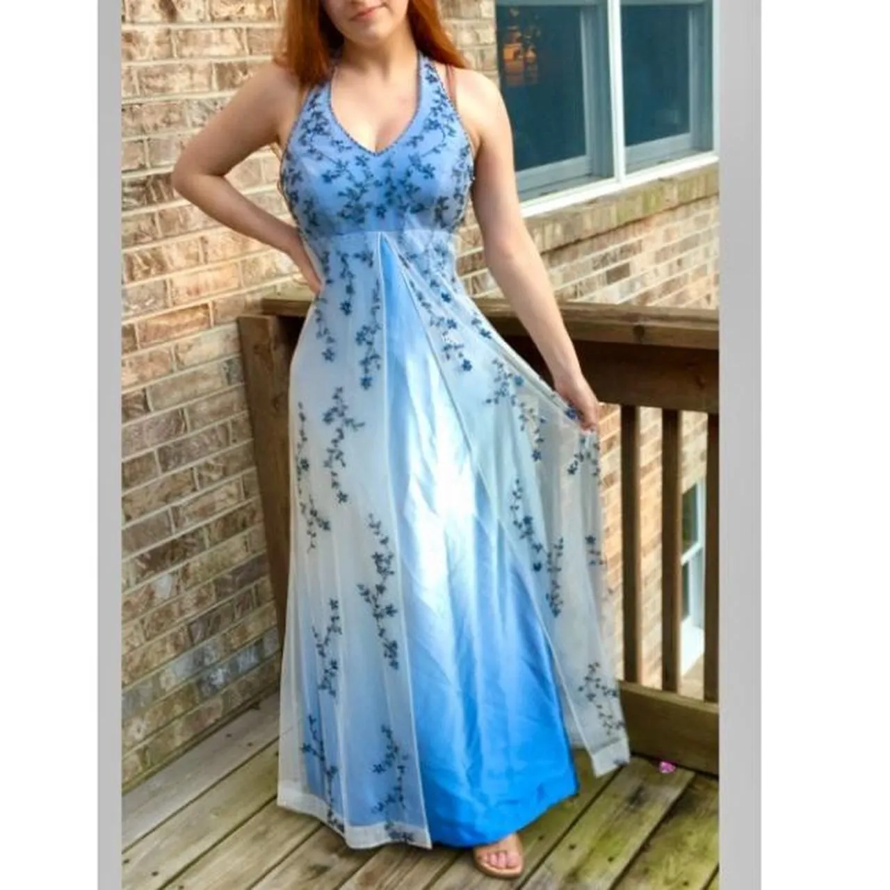 Vintage Gradient Purple Sheath Halter Neck Satin Prom Dress with Beaded Appliques HZ1108 - Image 4