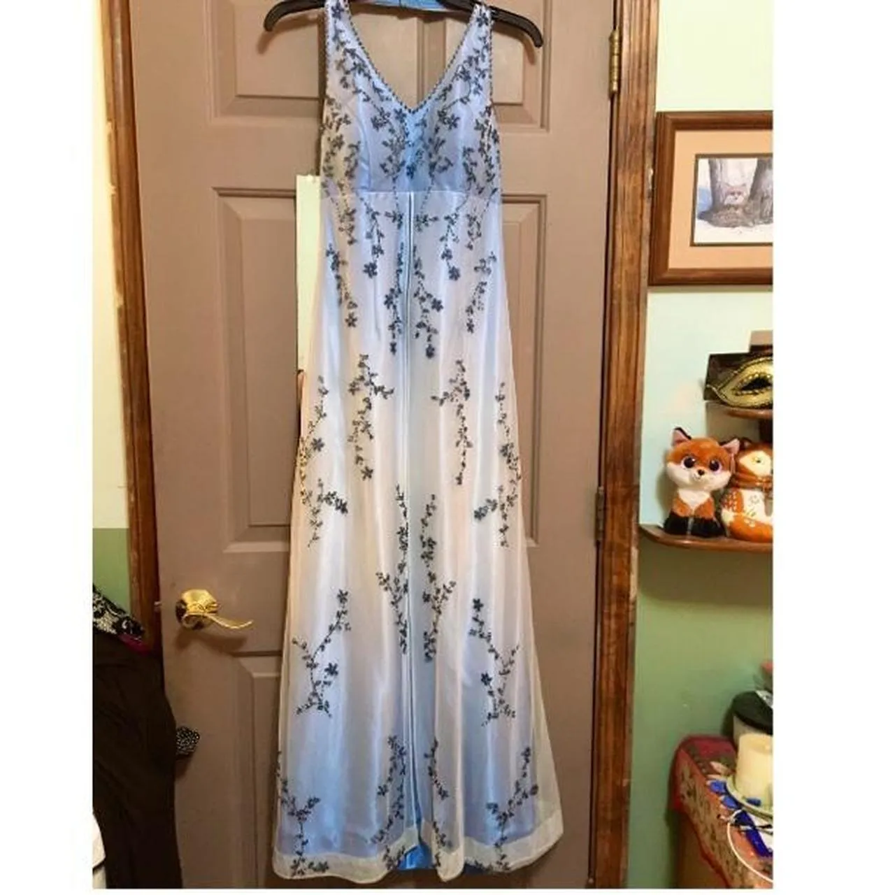 Vintage Gradient Purple Sheath Halter Neck Satin Prom Dress with Beaded Appliques HZ1108 - Image 5