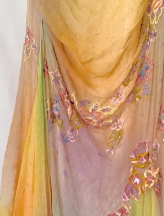 Glam Yellow Pink Spaghetti Straps Chiffon Embroidered Appliques Mermaid Prom Dresses Formal Evening Gowns HZ1108 - Image 7