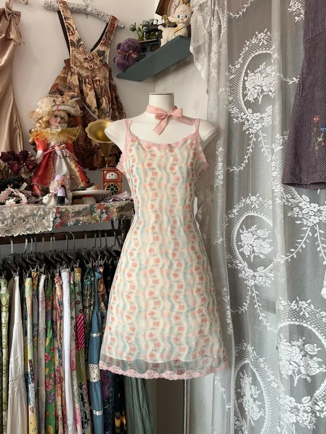 Cute Spaghetti Straps Printed Chiffon Pink Sheath Short Party Dresses Homecoming Dresses HZ1108