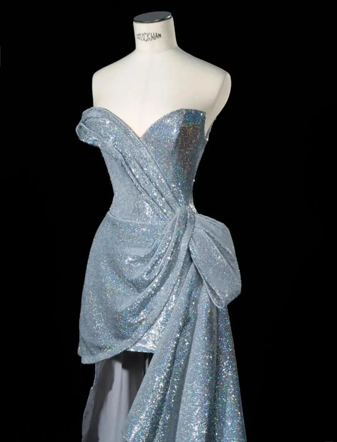 Elegant Silver Sweetheart Neck A-Line Sequins Long Prom Dresses Formal Evening Gowns HZ1108 - Image 2