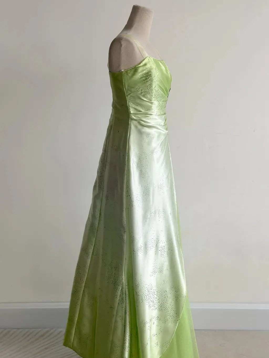 Fairytale Green Square Neck A-Line Satin Sequins Prom Dresses Vintage Tulle Party Dress HZ1108 - Image 4