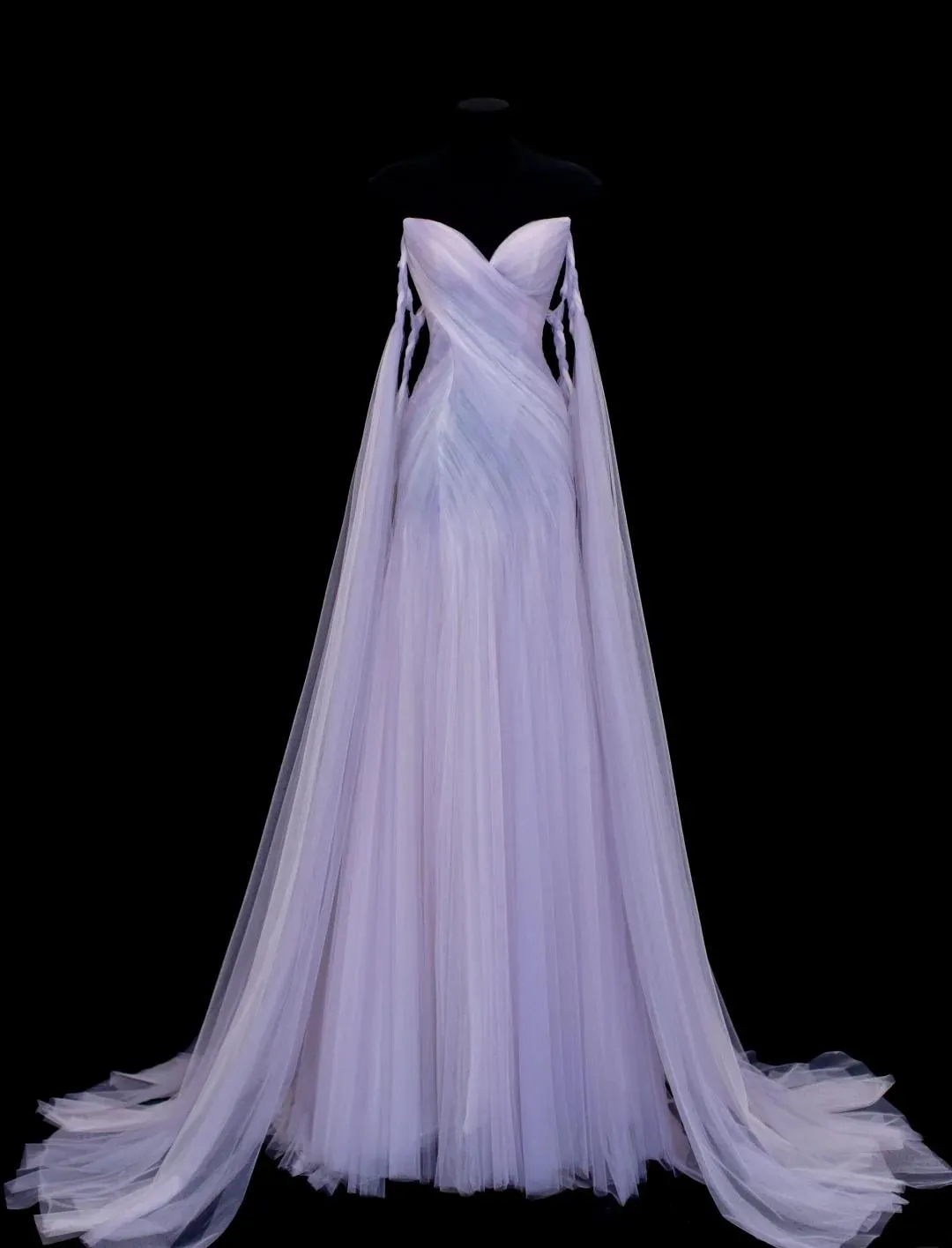 Elegant Purple Strapless A-Line Tulle Long Prom Dresses Formal Evening Gowns HZ1108