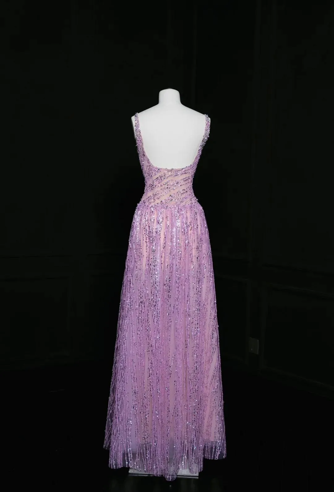Gorgeous Purple Square Neck A-Line Sequin Prom Dresses Sweet Birthday Party Dress HZ1108 - Image 3