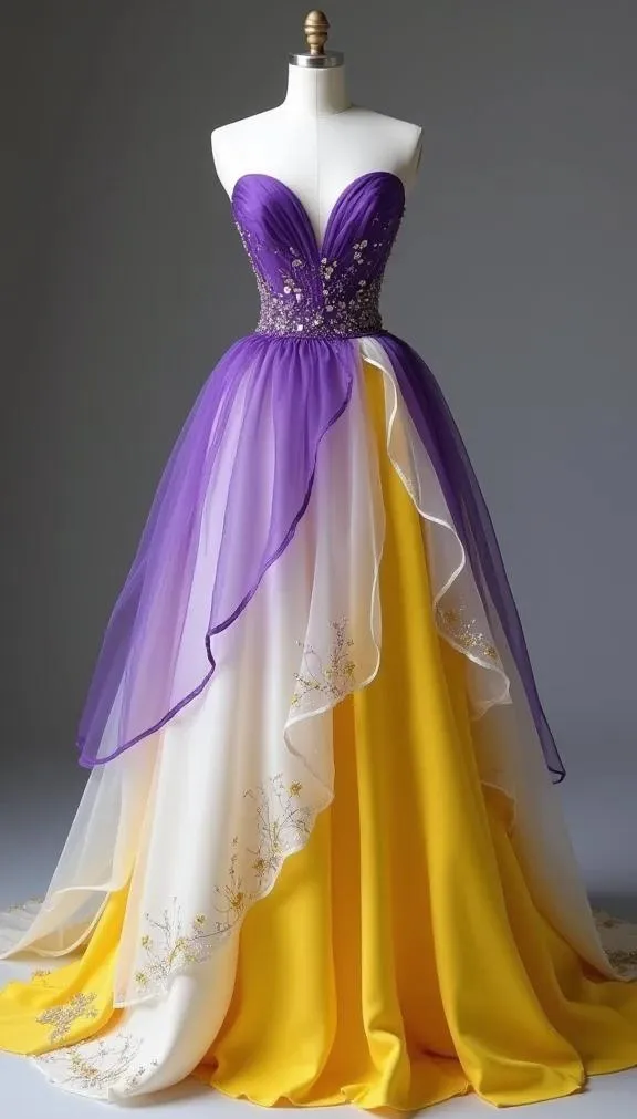 Gorgeous Purple Sweetheart A-Line Satin Chiffon Prom Dresses Birthday Evening HZ1108