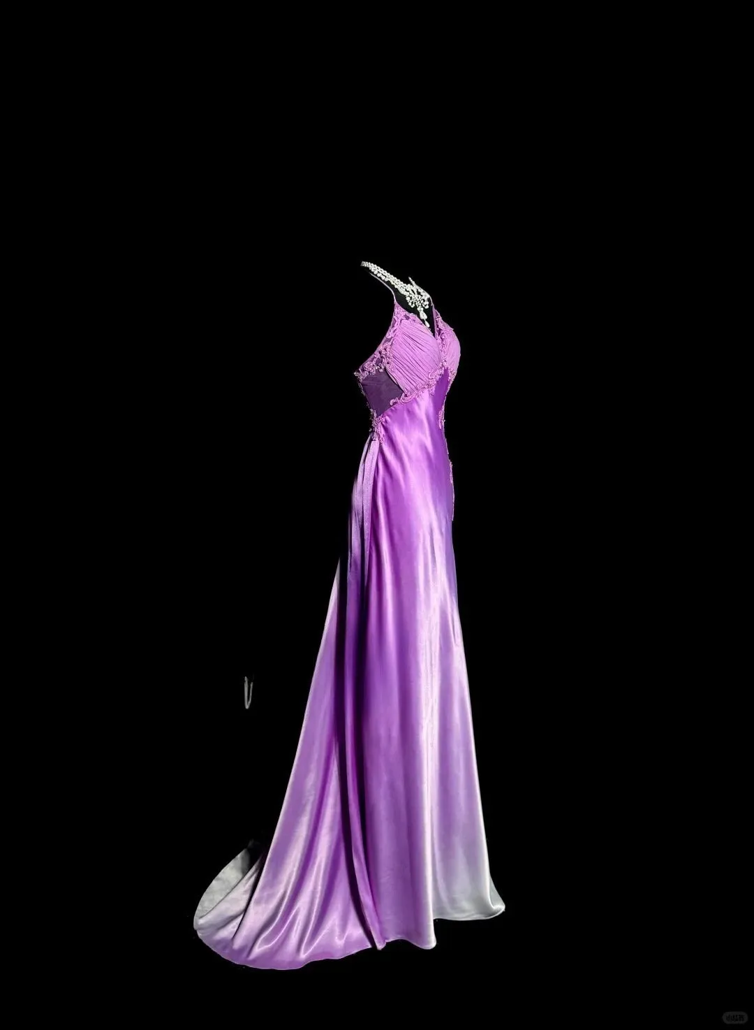 Elegant Purple V-neck Mermaid Satin Backless Prom Dresses Formal Evening Gowns HZ1108