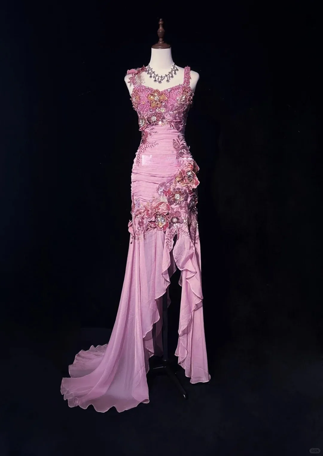 Stunning Mauve Square Neck Mermaid Chiffon Applique Long Prom Dresses Vintage Formal Evening Gowns HZ1108