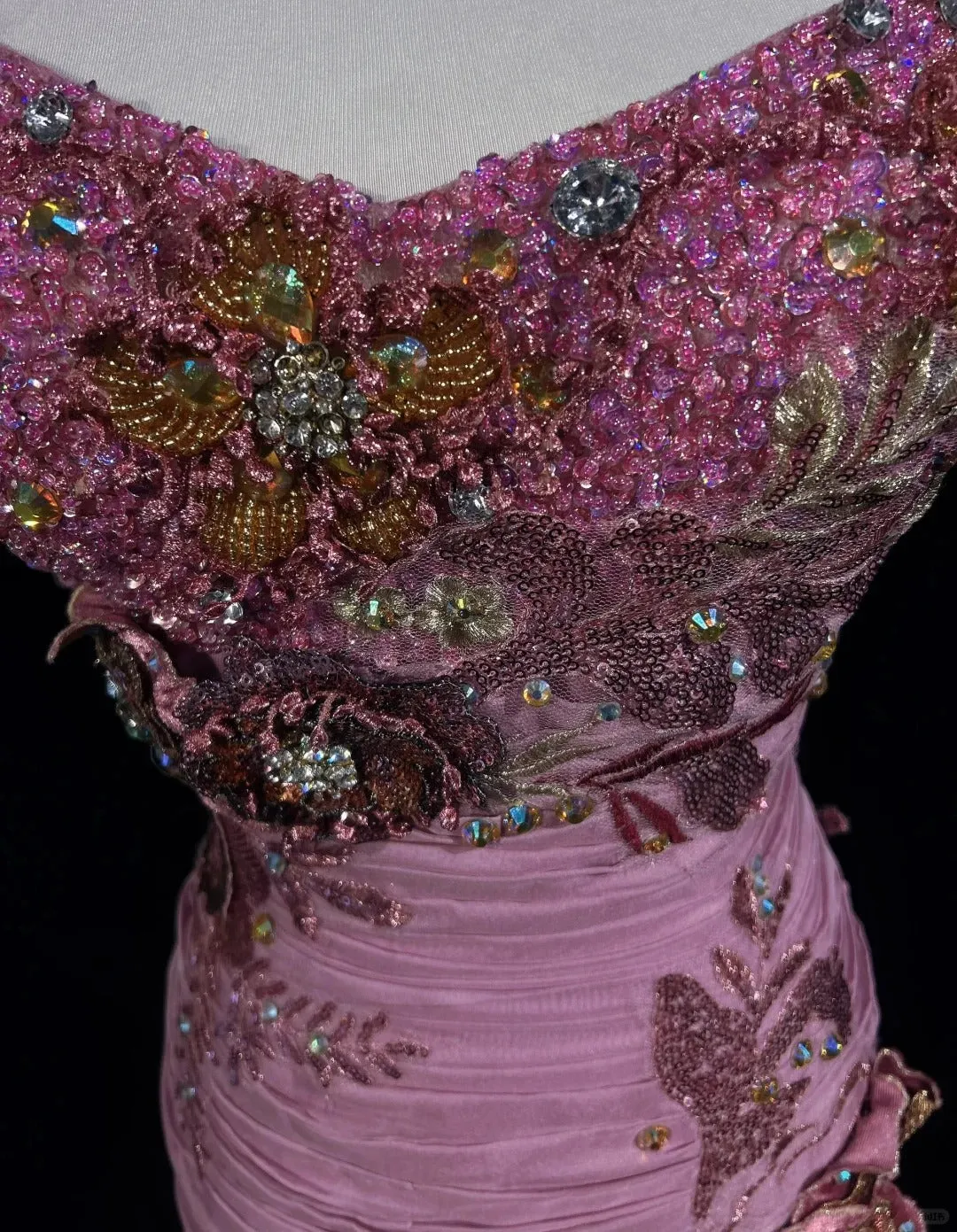 Stunning Mauve Square Neck Mermaid Chiffon Applique Long Prom Dresses Vintage Formal Evening Gowns HZ1108 - Image 3