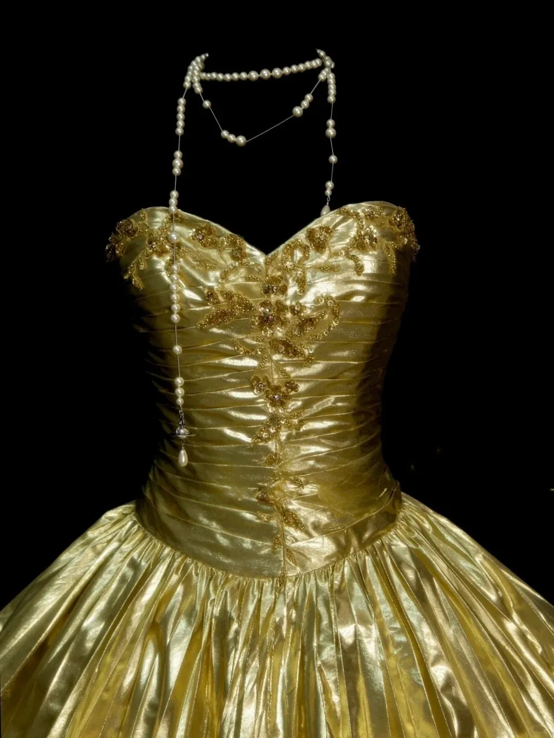 Glitter Gold Sweetheart Neck A-Line Homecoming Dress Satin Beaded Short Prom Dresses HZ1108 - Image 3