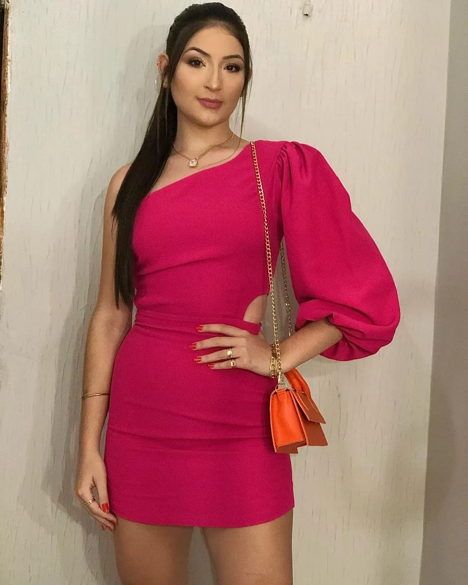 Diynav Arrival One Sleeve Bodycon Dress,Mini Homecoming Dress HZ1017