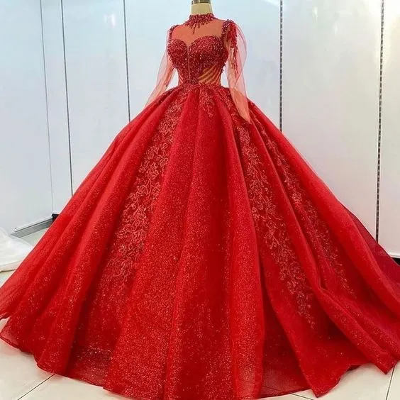 Diynav Red Ball Gown,Red Princess Dress HZ1017