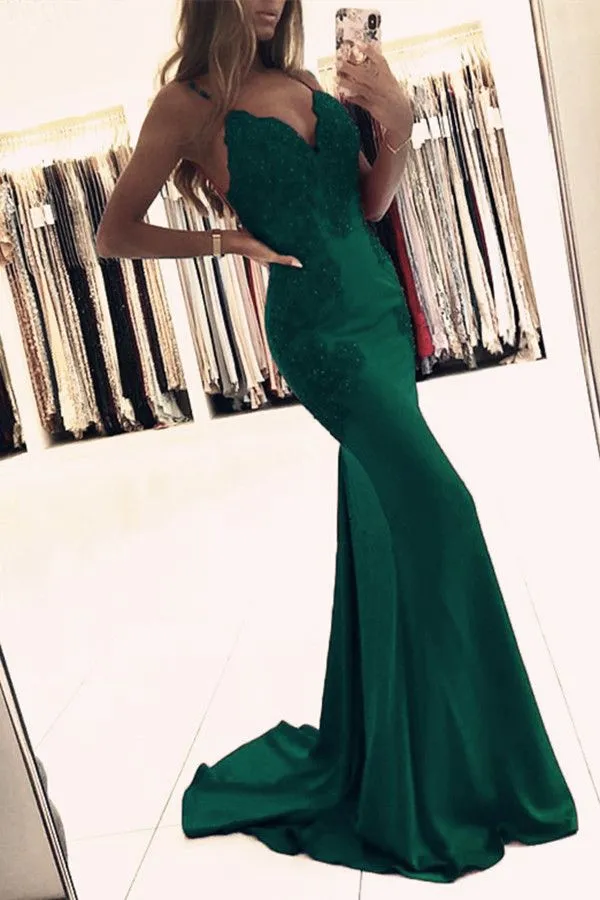 Diynav green sleeveless v-neck spaghetti-straps applique beaded evening dress HZ1017