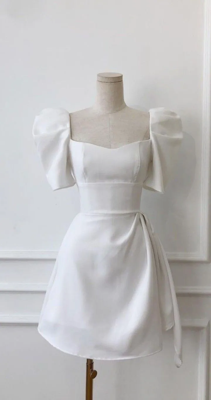Diynav Style White Homecoming Dress White Party Dress HZ1017