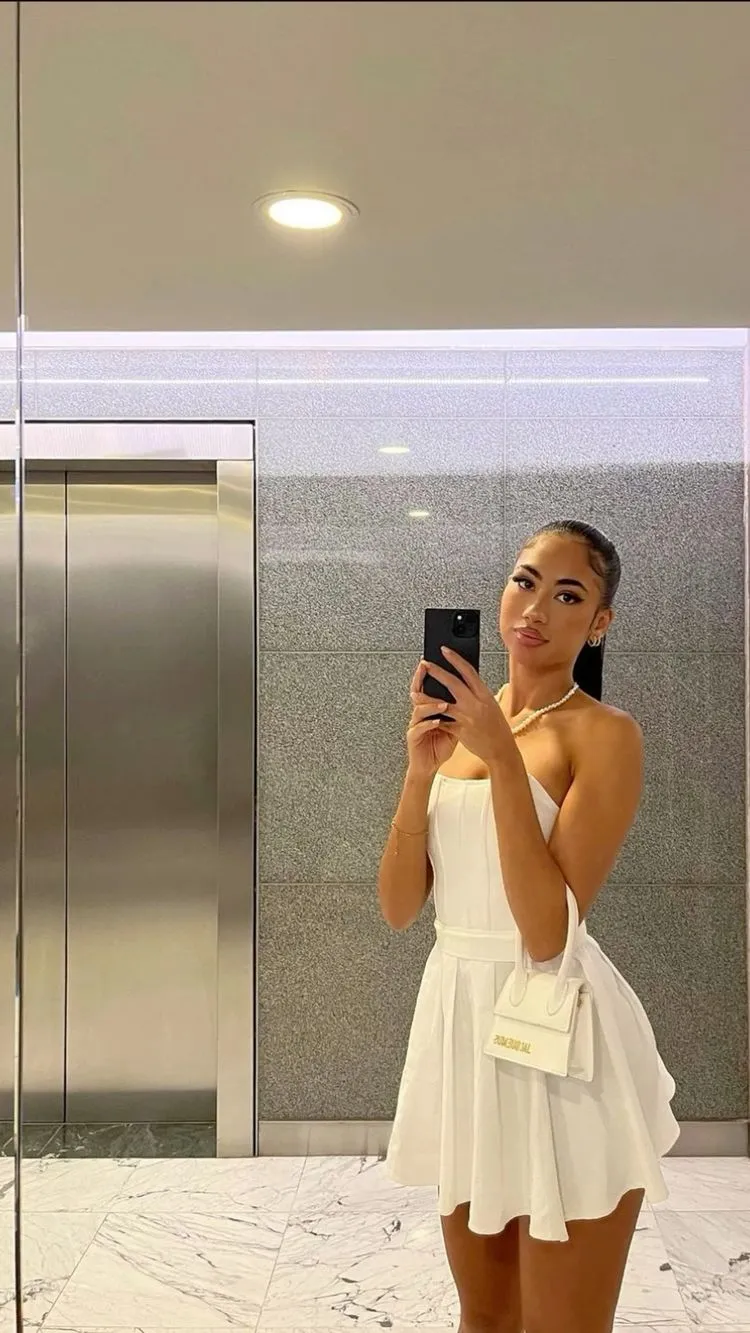 Diynav White Strapless Homecoming Dress,White Party Dress HZ1017