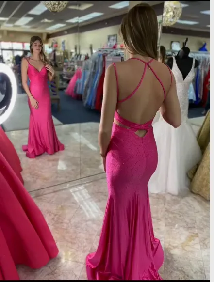 Diynav Mermaid Prom Dress Backless Evening Dress Elegant Prom Gown HZ1017