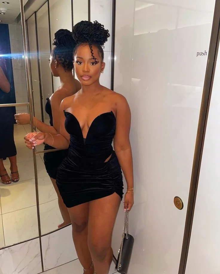 Diynav Deep V Neck Mini Homecoming Dress, Black Cocktail Dress HZ1017