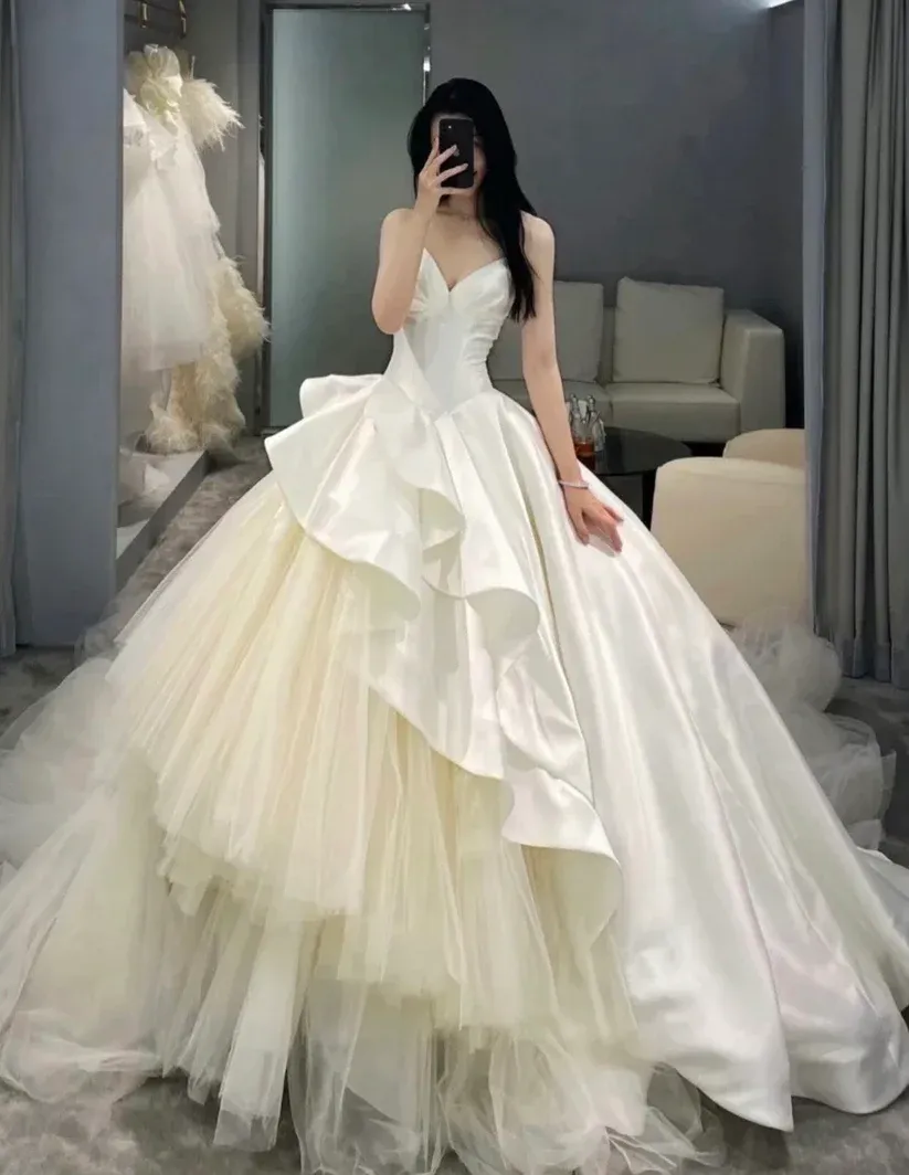 Diynav A-line Long Sleeves Wedding Dress,Bridal Gown HZ1017