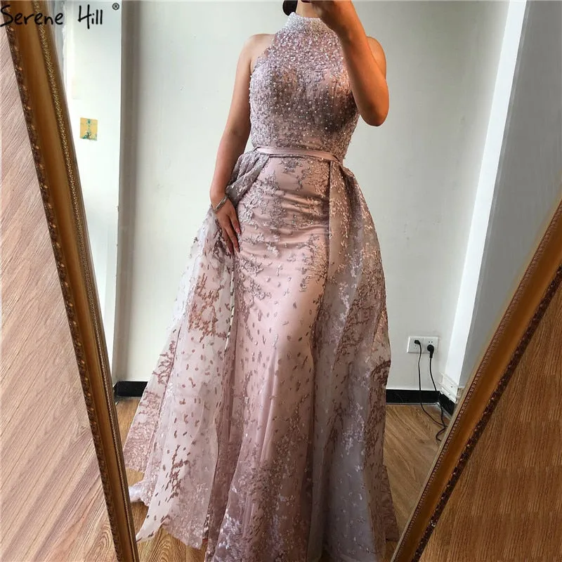 Diynav Dubai Design Sleeveless Sexy Evening Dresses 2025 Embroidery Diamonds Mermaid Formal Dress Real Photo HZ1017