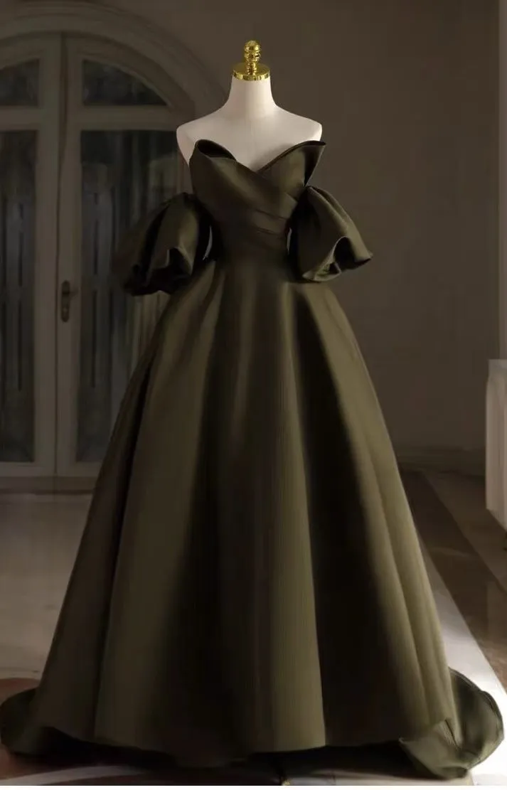 Diynav Bridal Dress,Unique Wedding Dress,Army Green Bridal Dress HZ1017