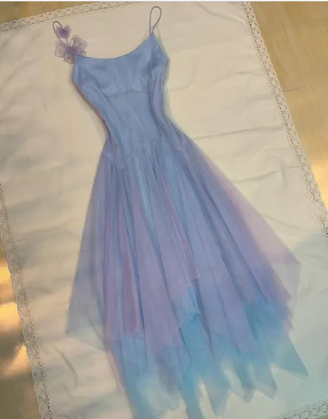 Diynav Tulle A Line Party Dress Straps Homecoming Dress With Flowers HZ1017