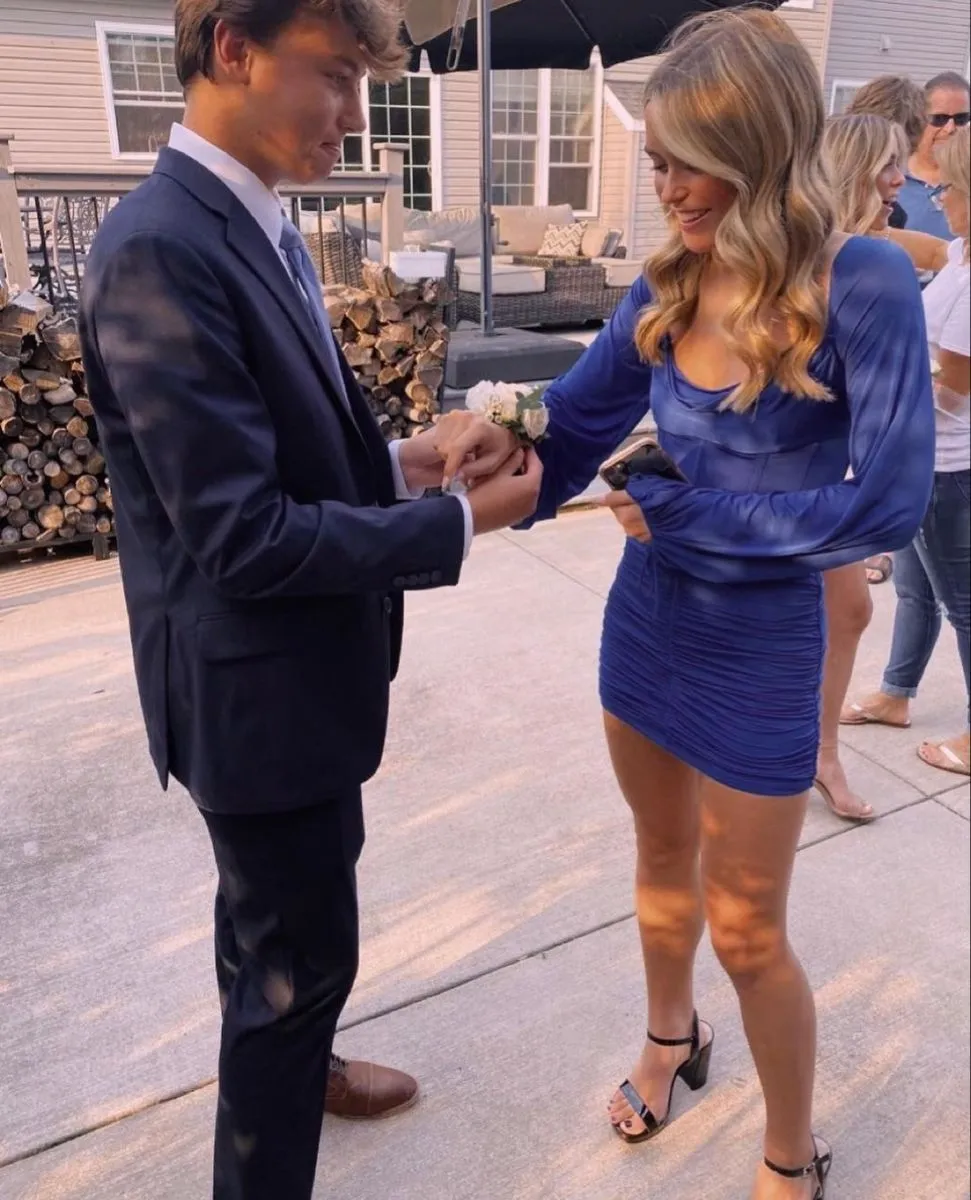 Diynav Women's Mesh Long Sleeve Square Neck Ruffle Party Club Cocktail Slim Mini Homecoming Dress HZ1017