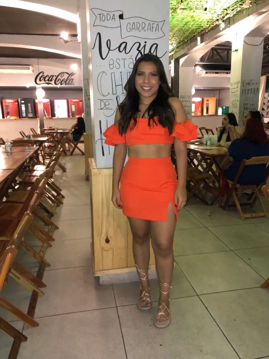 Diynav Orange Two Piece Homecoming Dress,Orange Party Dress HZ1017