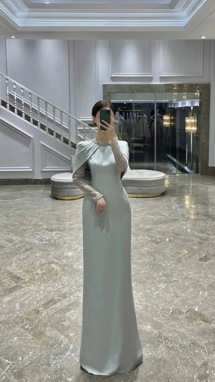 Diynav Sheath/Column Long Prom Dress Charming Evening Dress HZ1017